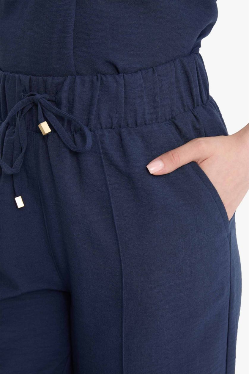 Женщины Синий Брюки аэробин с прямыми штанинами регулярной посадки