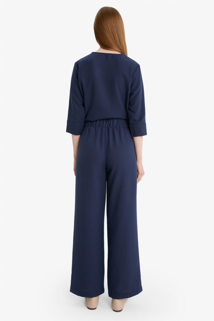 Женщины Синий Брюки аэробин с прямыми штанинами регулярной посадки