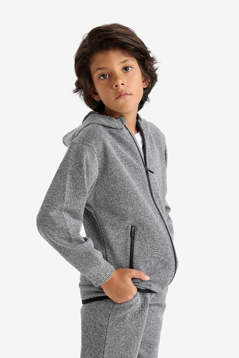 Boys & Teens Anthracite Melange Boy Zip-Up Hoodie