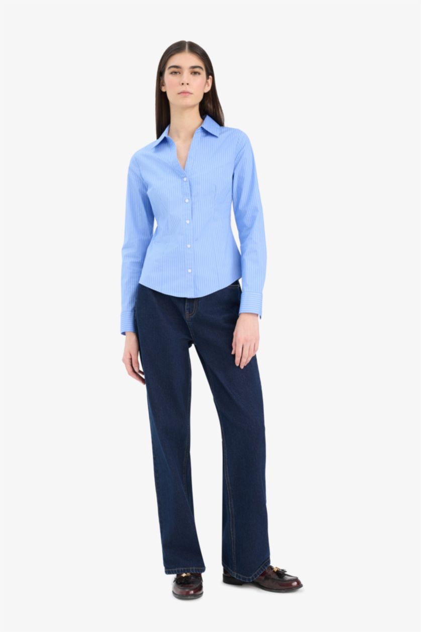 Әйелдерге әскери-теңіз ұзын бұлшықет пішімі Ұзын жеңді көйлек