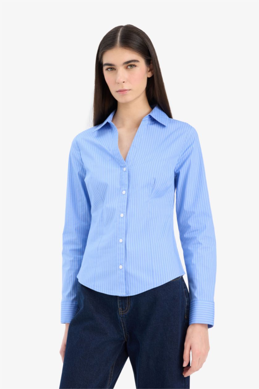 Әйелдерге әскери-теңіз ұзын бұлшықет пішімі Ұзын жеңді көйлек