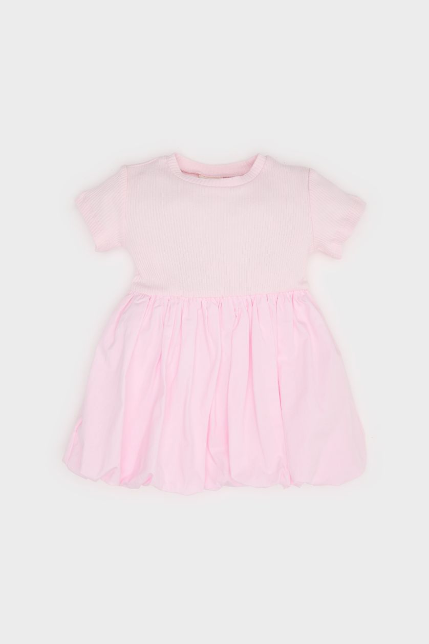 BABY GIRL Light Pink Baby Girl Short Sleeve Corduroy Camisole Dress