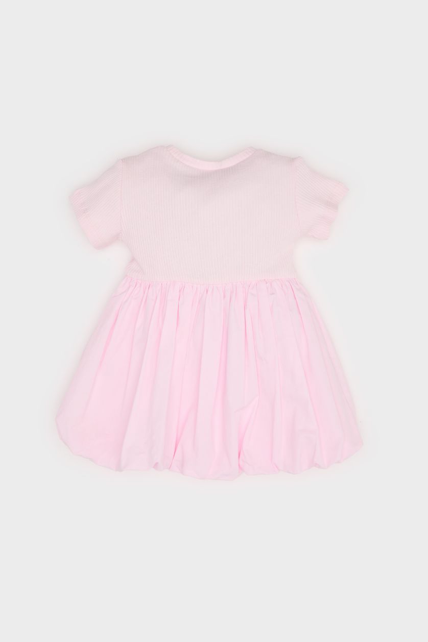 BABY GIRL Light Pink Baby Girl Short Sleeve Corduroy Camisole Dress