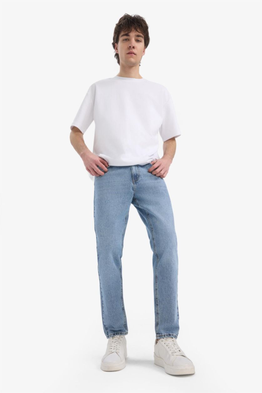 Erkek Açık Mavi 90's Slım Fıt Pantolon