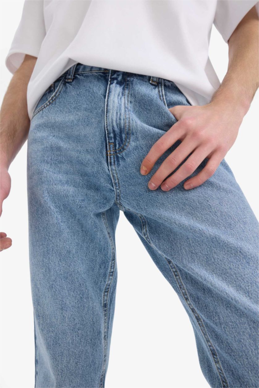 Erkek Açık Mavi 90's Slım Fıt Pantolon