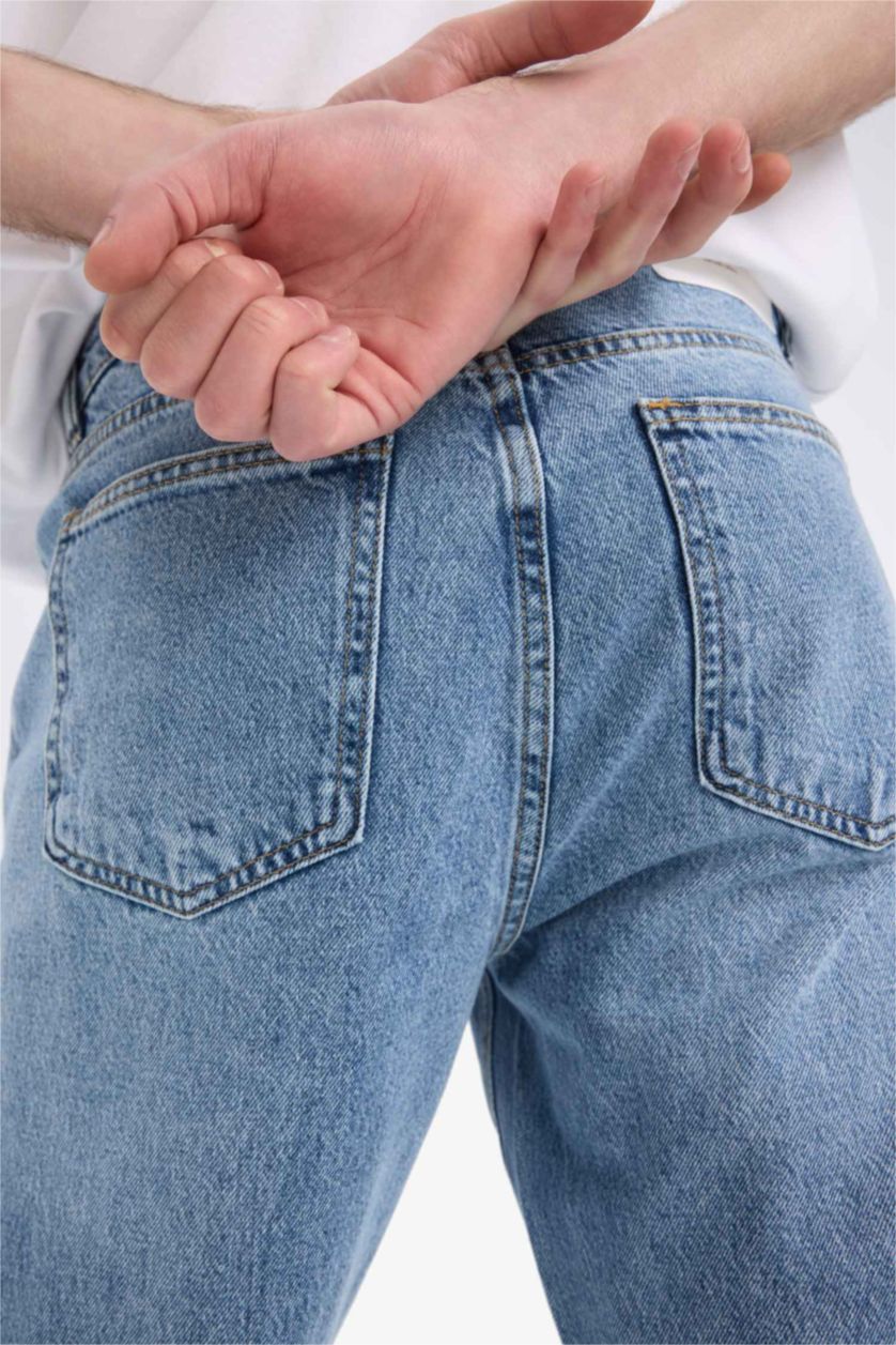 Erkek Açık Mavi 90's Slım Fıt Pantolon