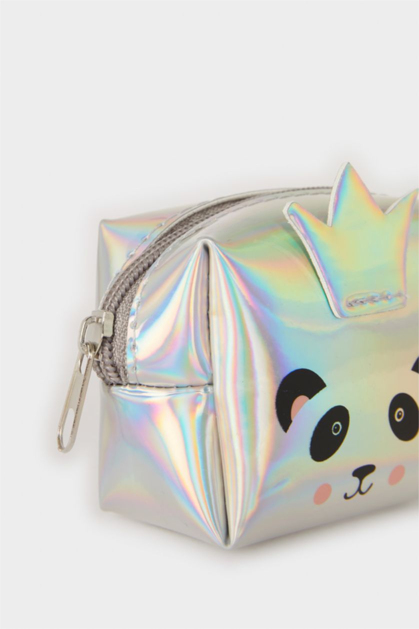 Woman Grey Woman Faux Leather Coin Purse