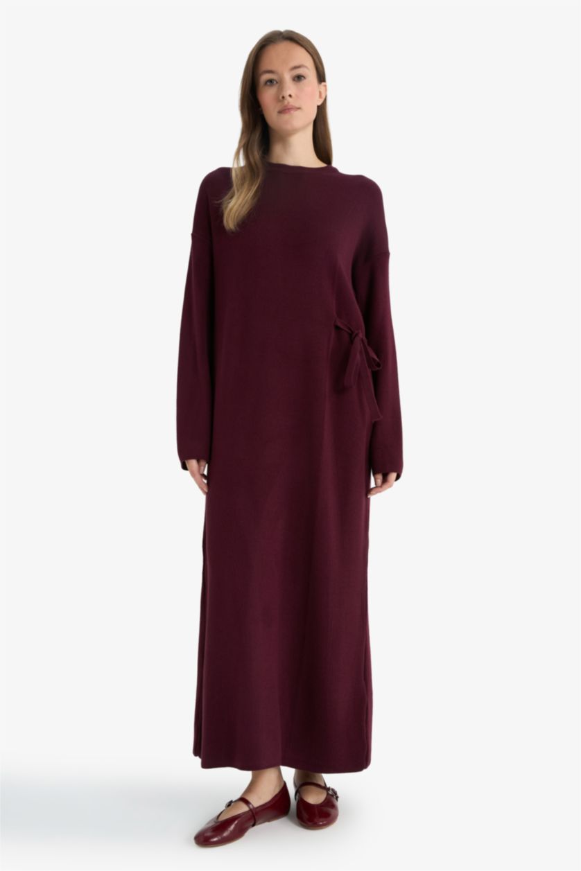 WOMAN Bordeaux Long Sleeve Dress