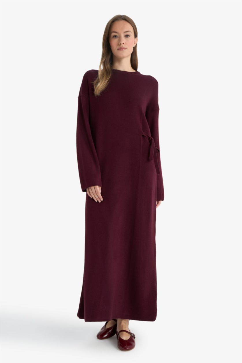 WOMAN Bordeaux Long Sleeve Dress