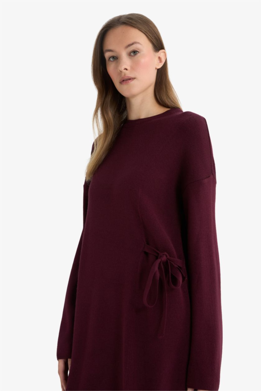 WOMAN Bordeaux Long Sleeve Dress