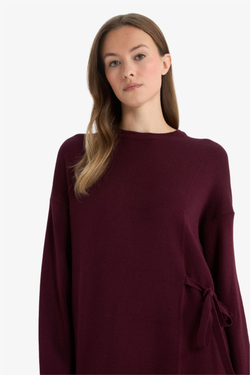 WOMAN Bordeaux Long Sleeve Dress