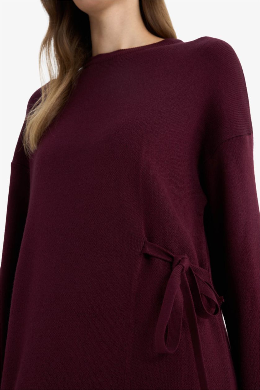 WOMAN Bordeaux Long Sleeve Dress