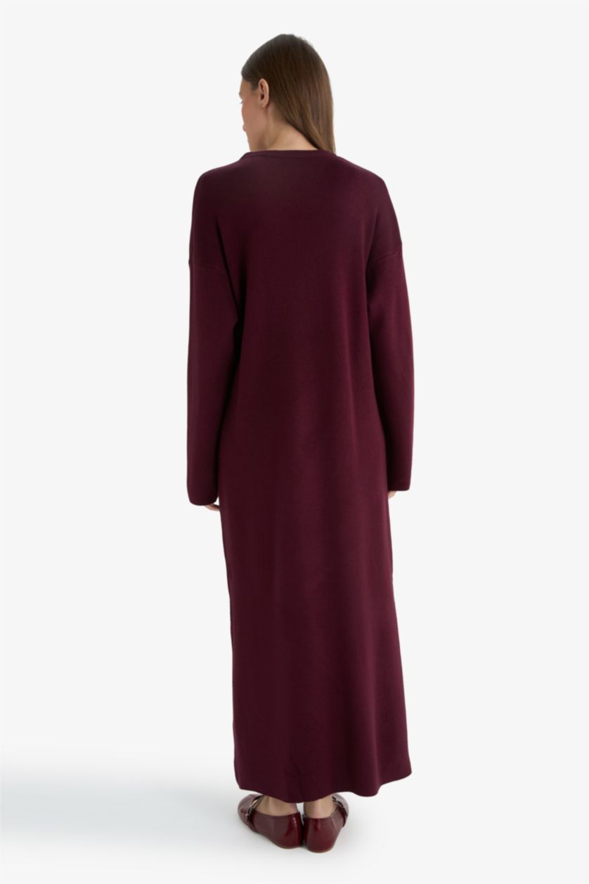 WOMAN Bordeaux Long Sleeve Dress
