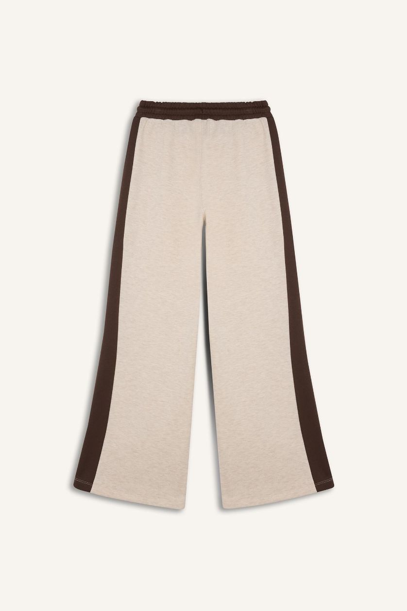 WOMAN Beige Melange Wide Leg Standard Length NBA Boston Celtics Sweatpants