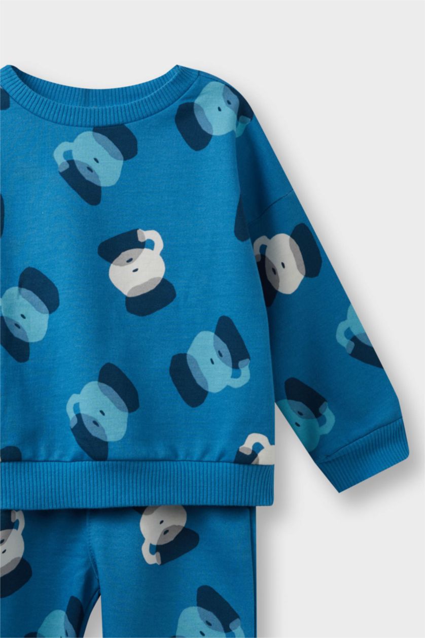 Baby Boy Blue Baby Boy Animal Print Thin Fabric 2 Piece Set