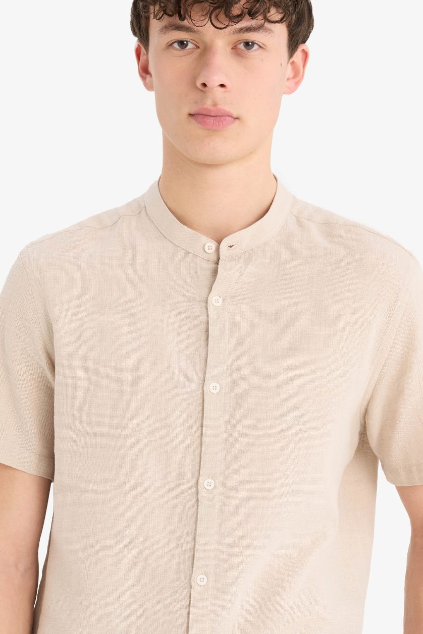 Ерлер Сұр Рубашка из хлопка с коротким рукавом, стандартный крой