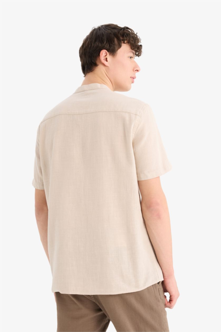 Ерлер Сұр Рубашка из хлопка с коротким рукавом, стандартный крой