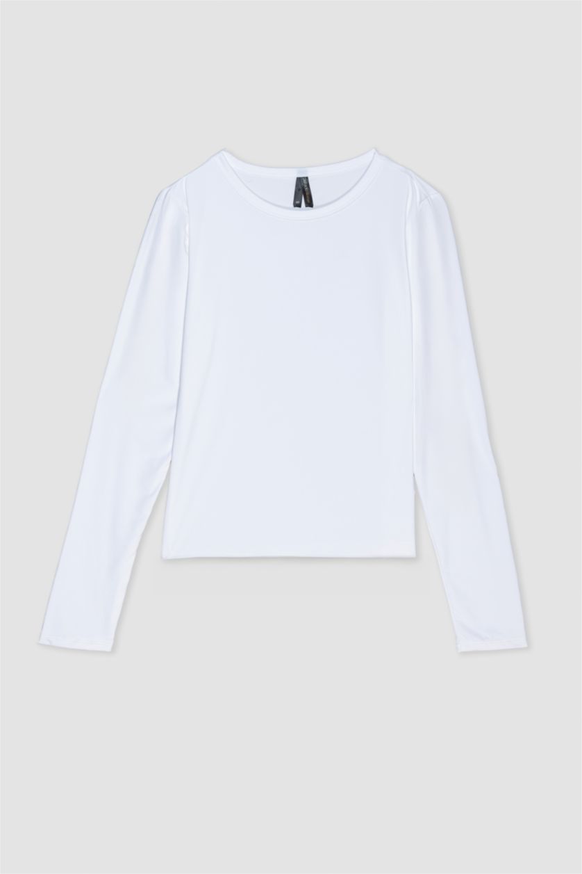 WOMAN White Slim Fit Long Sleeve T-Shirt