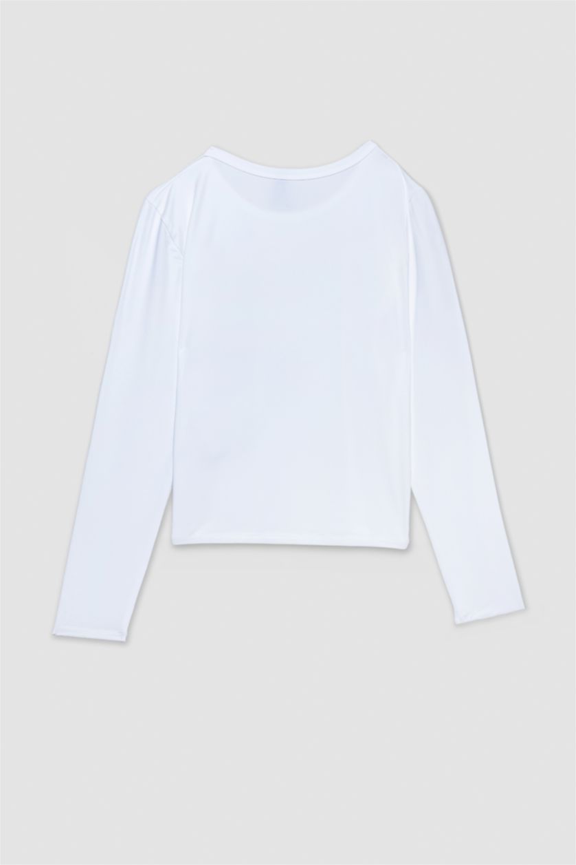 WOMAN White Slim Fit Long Sleeve T-Shirt