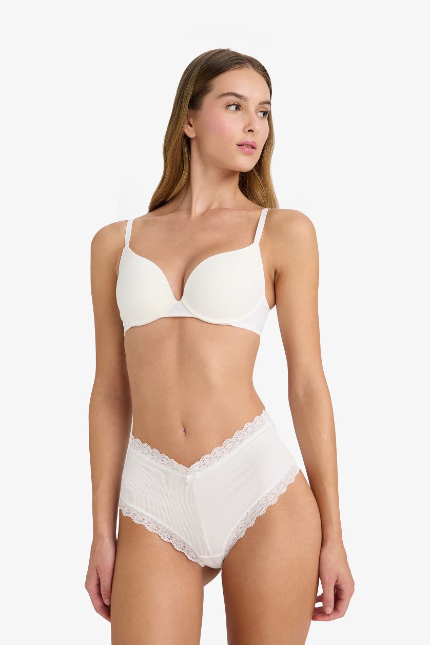 Kadın Koyu Pembe Dantel Detaylı Micro 2'li Hipster Külot