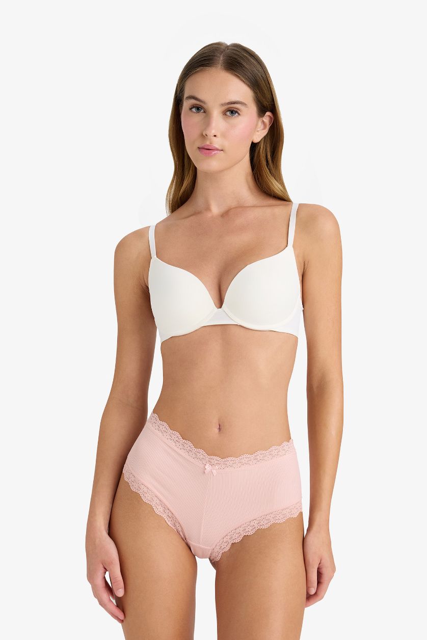 Kadın Koyu Pembe Dantel Detaylı Micro 2'li Hipster Külot