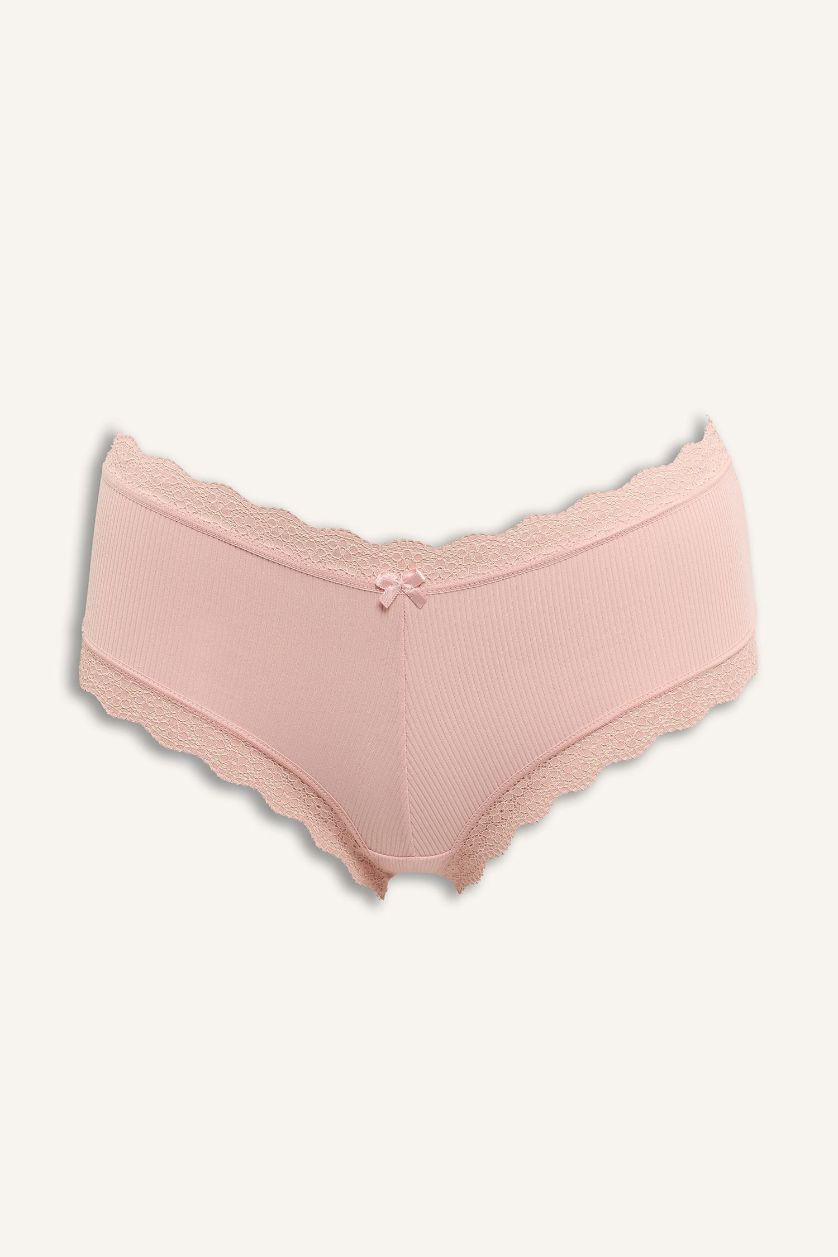 Kadın Koyu Pembe Dantel Detaylı Micro 2'li Hipster Külot