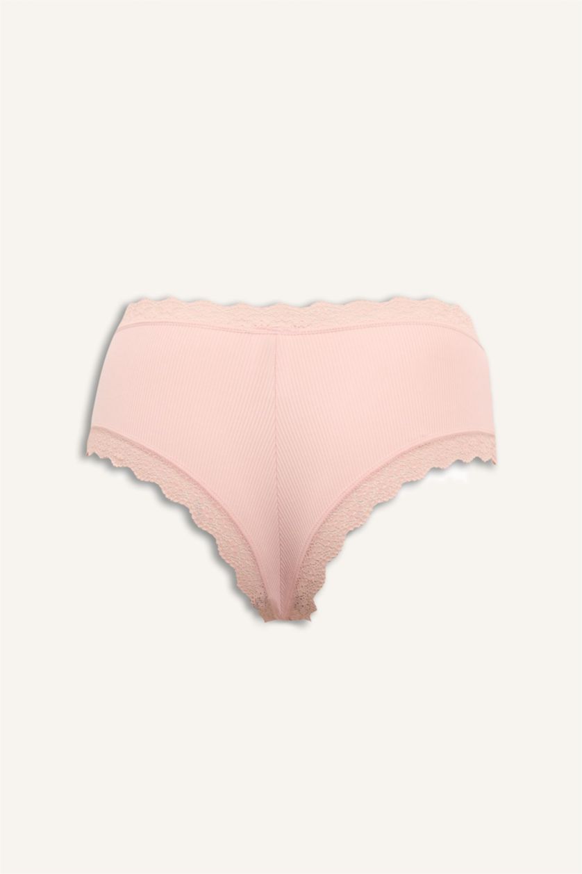 Kadın Koyu Pembe Dantel Detaylı Micro 2'li Hipster Külot