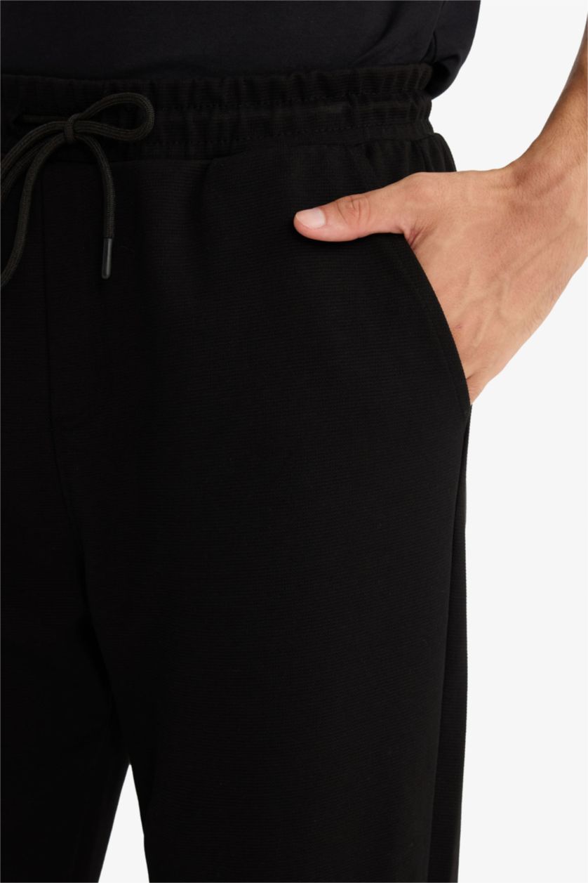 Man Black Regular Fit Trousers