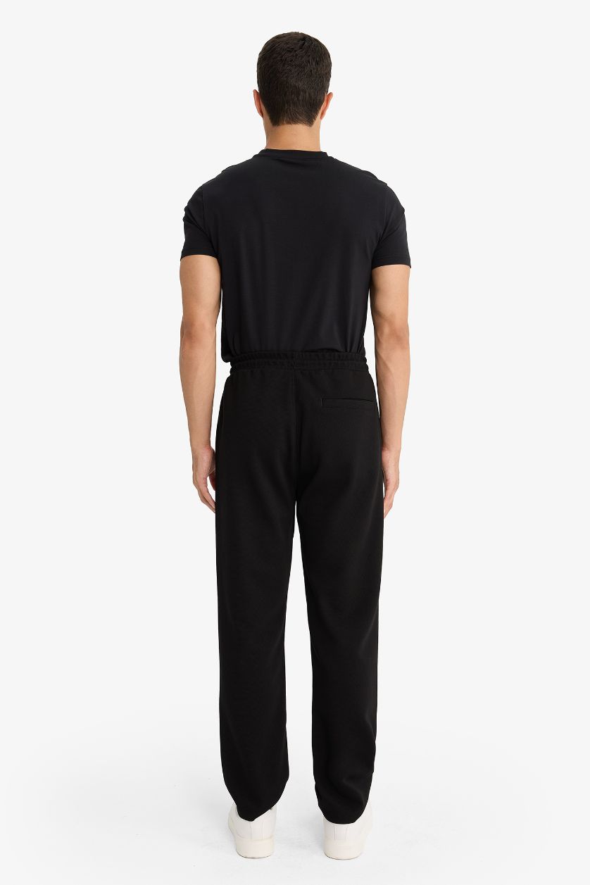 Man Black Regular Fit Trousers