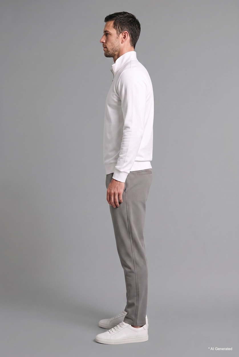 Men Grey Regular Fit Straight Leg Cotton Sweatpants