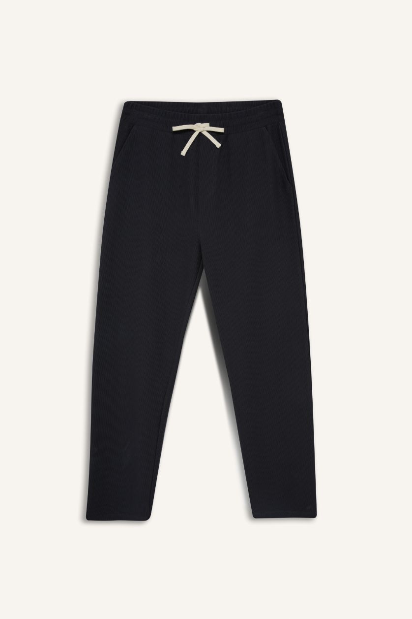 Man Dark Anthracite Regular Fit Tie Waist Sweatpants