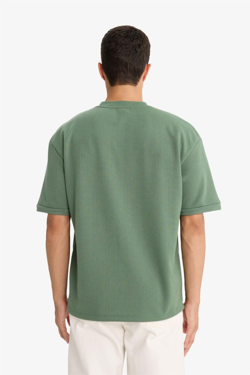 MAN Light Khaki Oversize Fit Crew Neck Short Sleeve T-Shirt