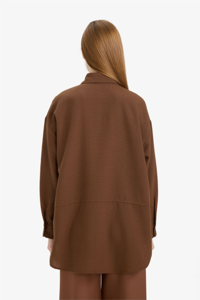 WOMAN Light Brown Relax Fit Long Sleeve Tunic