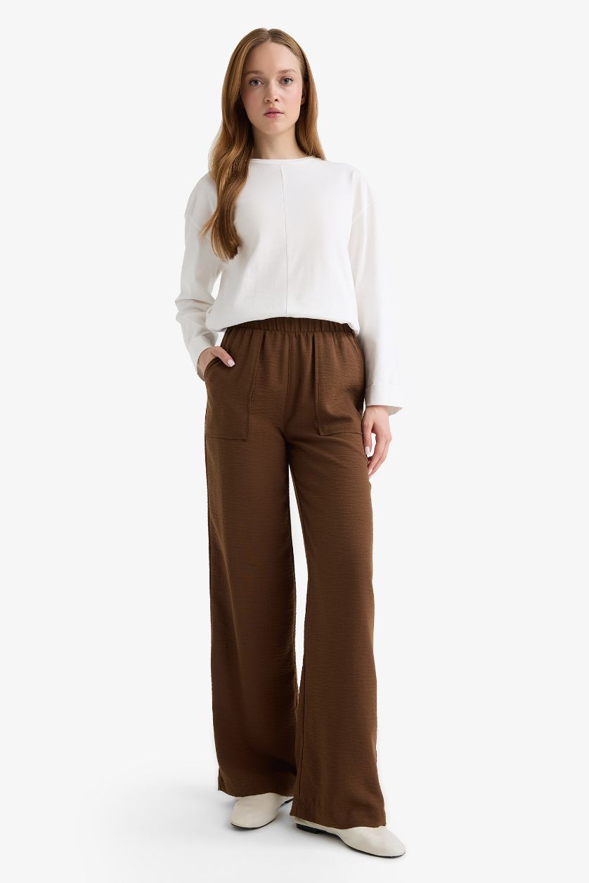 WOMAN Light Brown Wide Leg Trousers