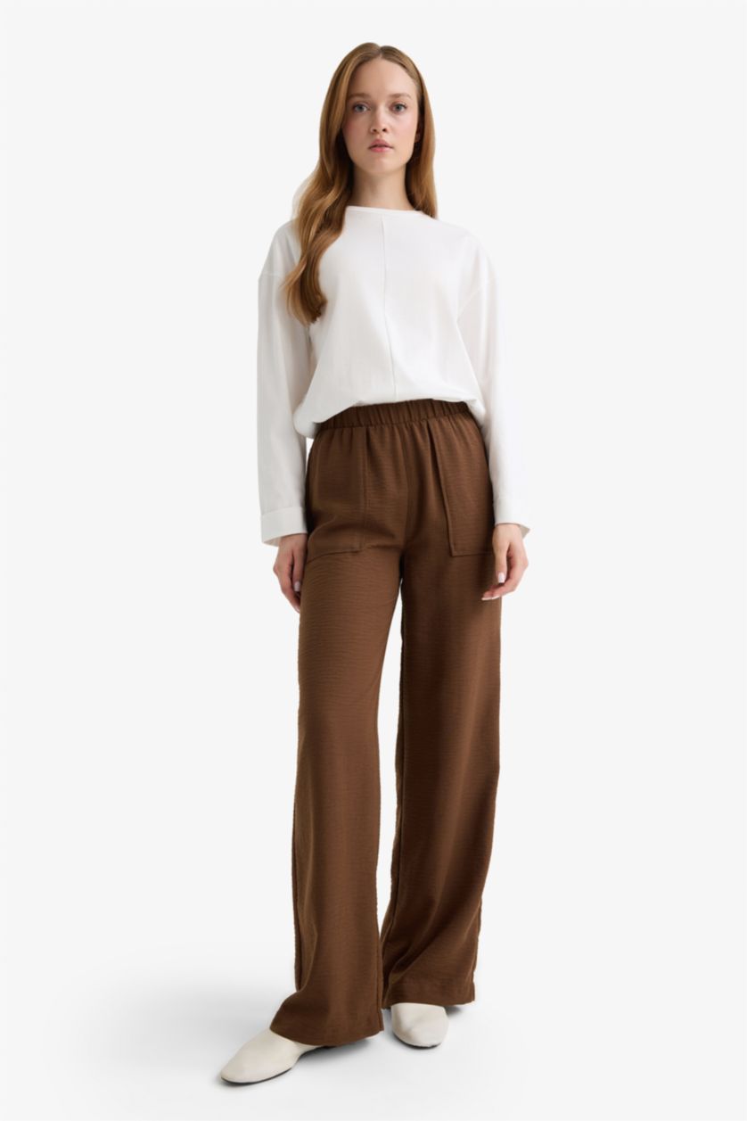WOMAN Light Brown Wide Leg Trousers