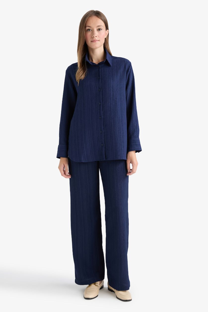 WOMAN NAVY Relax Fit Long Sleeve Tunic