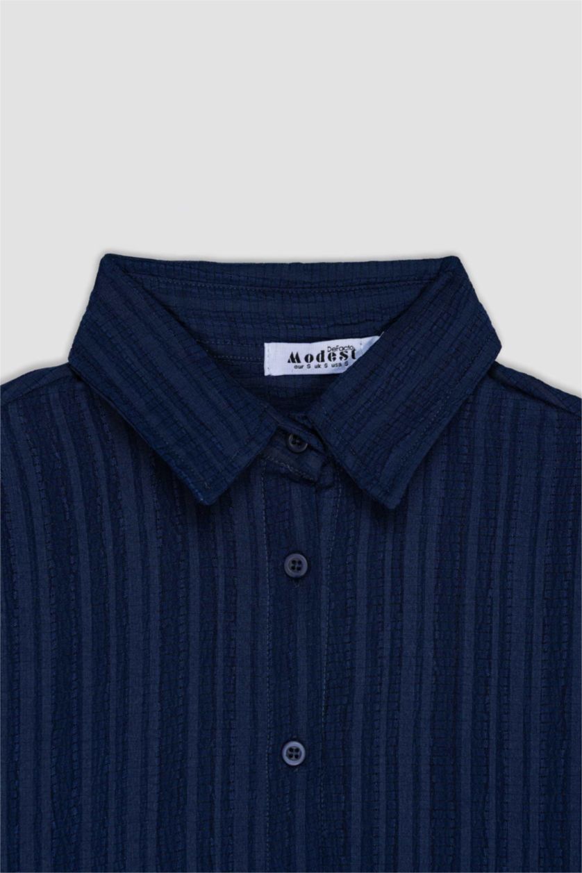 WOMAN NAVY Relax Fit Long Sleeve Tunic