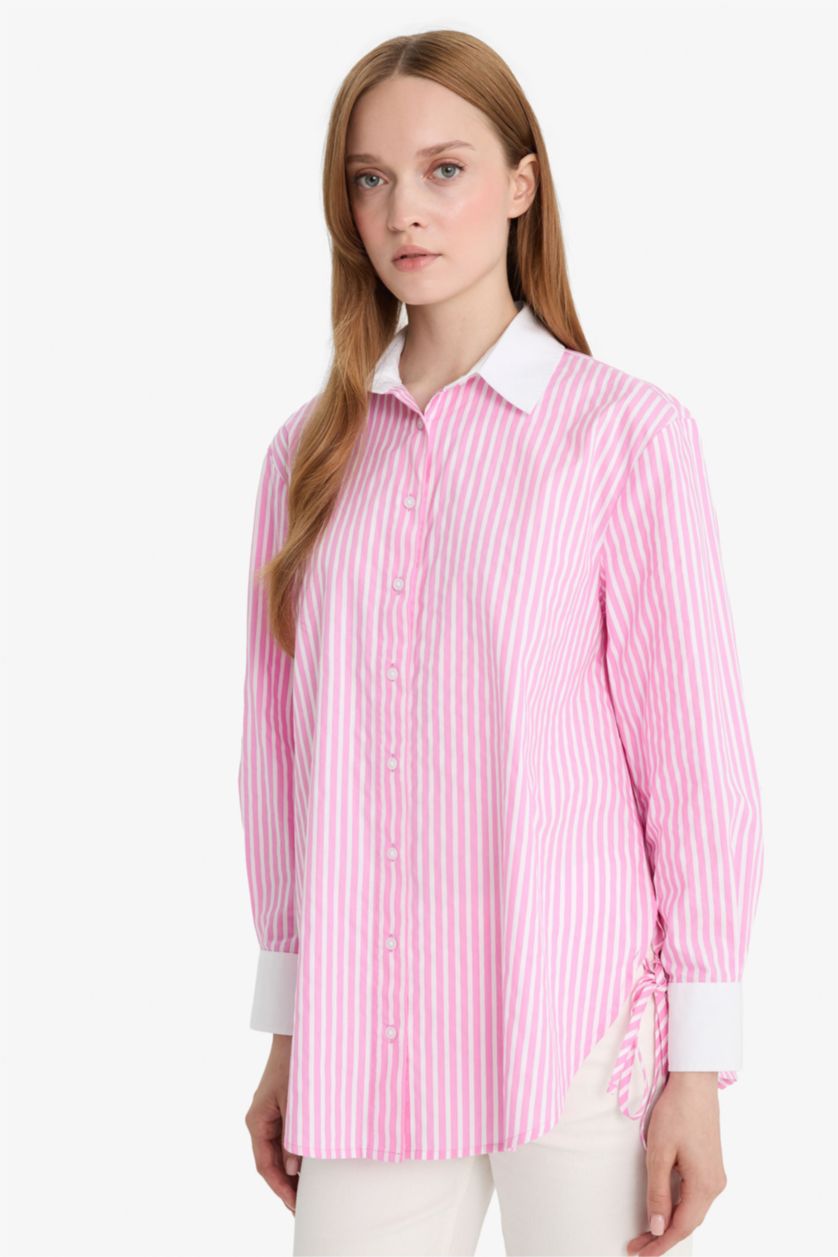 WOMAN Pink Relax Fit Poplin Long Sleeve Tunic