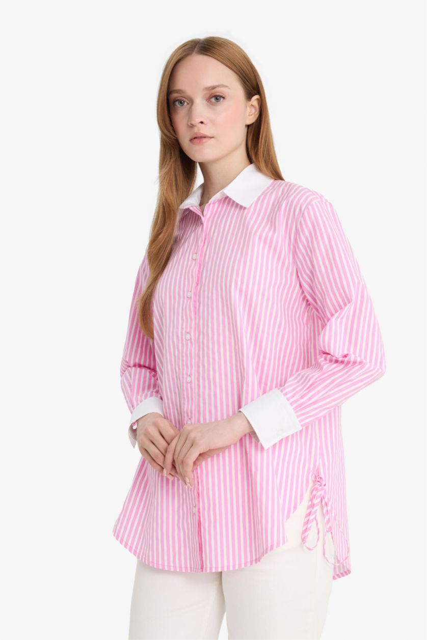 WOMAN Pink Relax Fit Poplin Long Sleeve Tunic