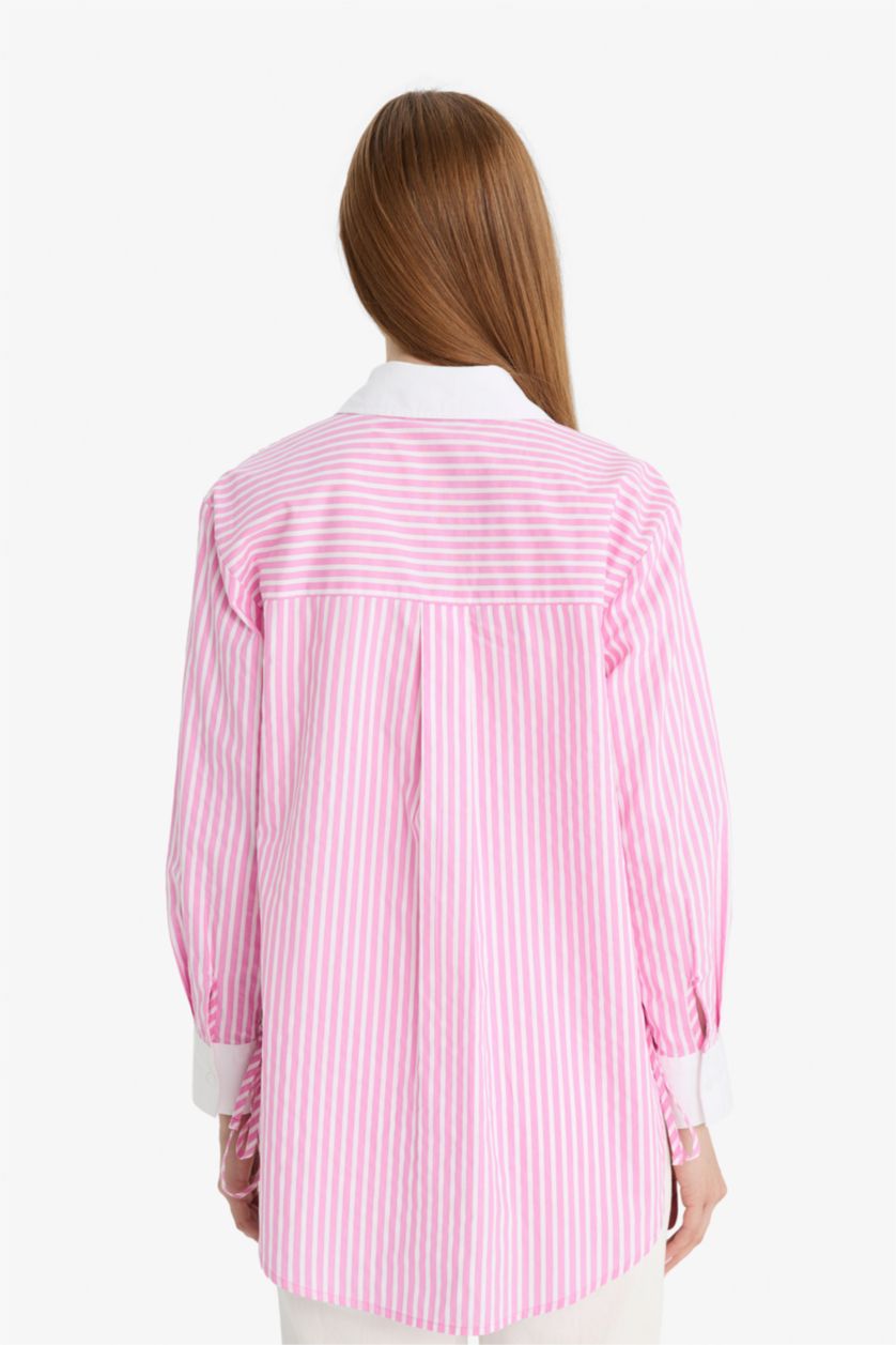 WOMAN Pink Relax Fit Poplin Long Sleeve Tunic
