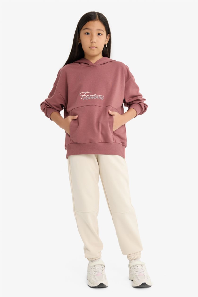 Kız Çocuk - Genç Kız Bej Beli Lastikli Jogger Eşofman Altı Kız Çocuk