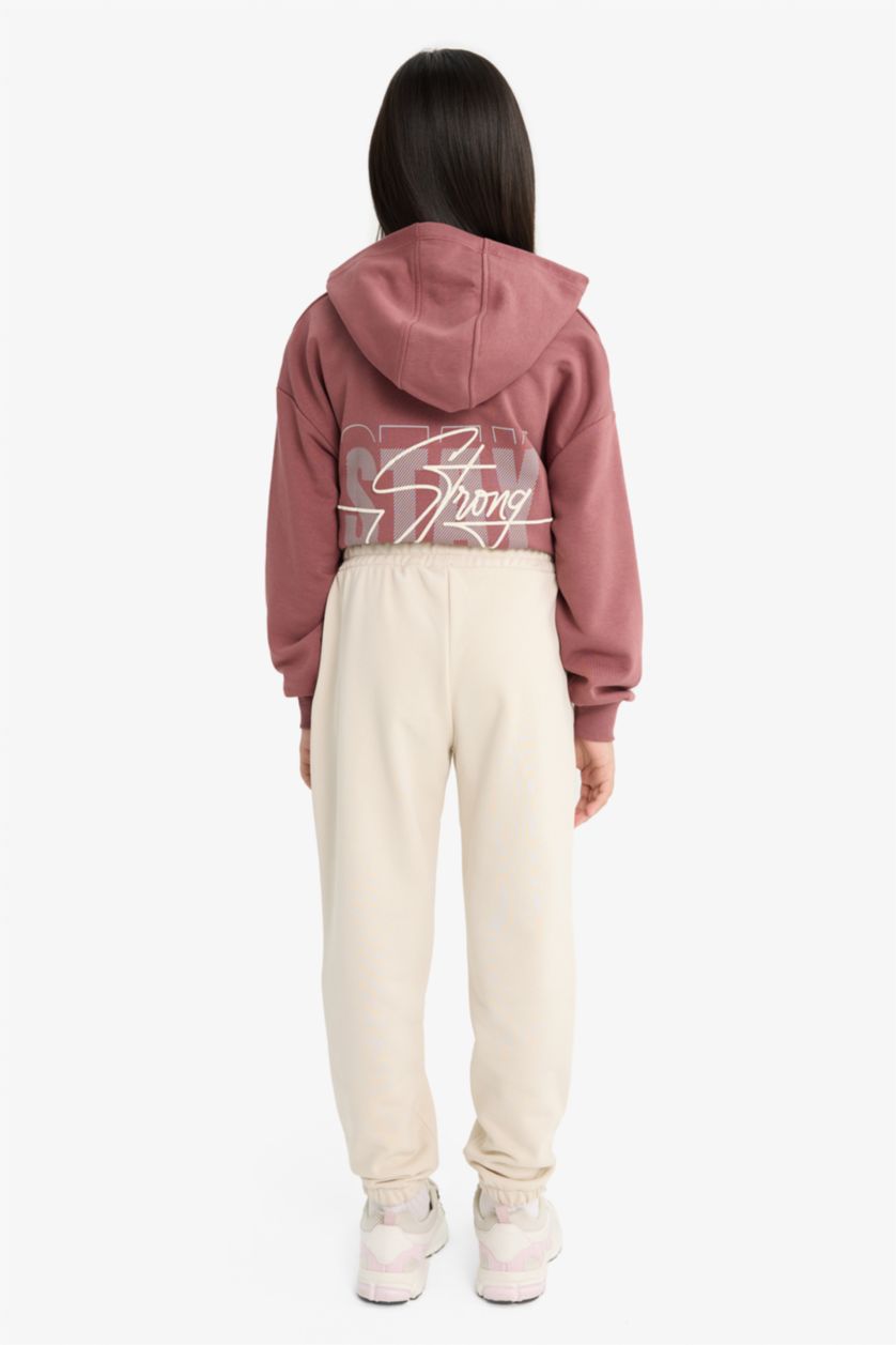 Kız Çocuk - Genç Kız Bej Beli Lastikli Jogger Eşofman Altı Kız Çocuk