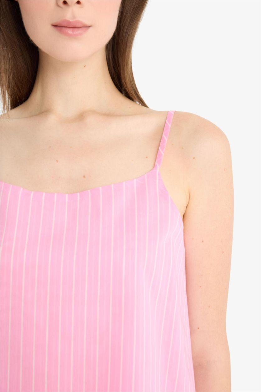 Әйелдерге Қызғылт қалыпты пішім жолақ с мойын Жеңсіз Блуза