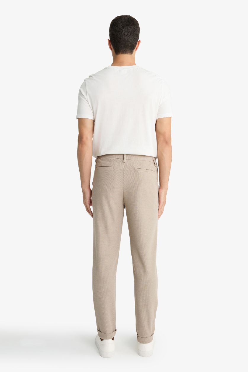 Erkek Bej Jogger Fit Kısa Paça Penye Pantolon