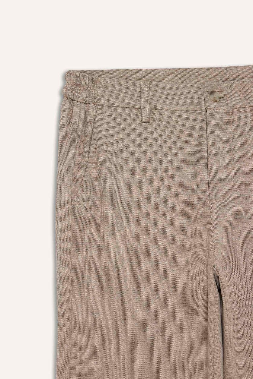 Erkek Bej Jogger Fit Kısa Paça Penye Pantolon