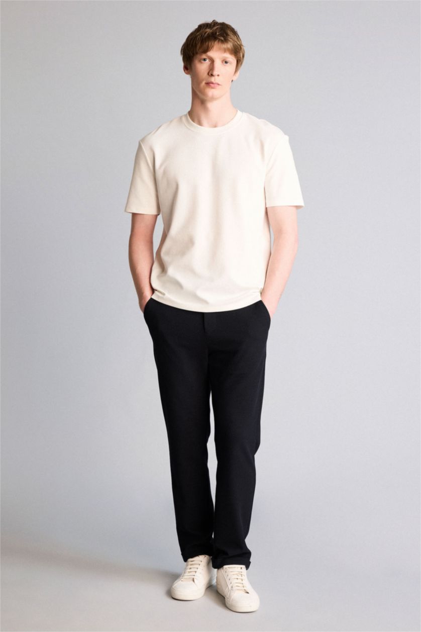 رجال كحلي بنطرون محبوك قصة عادية ضيقة