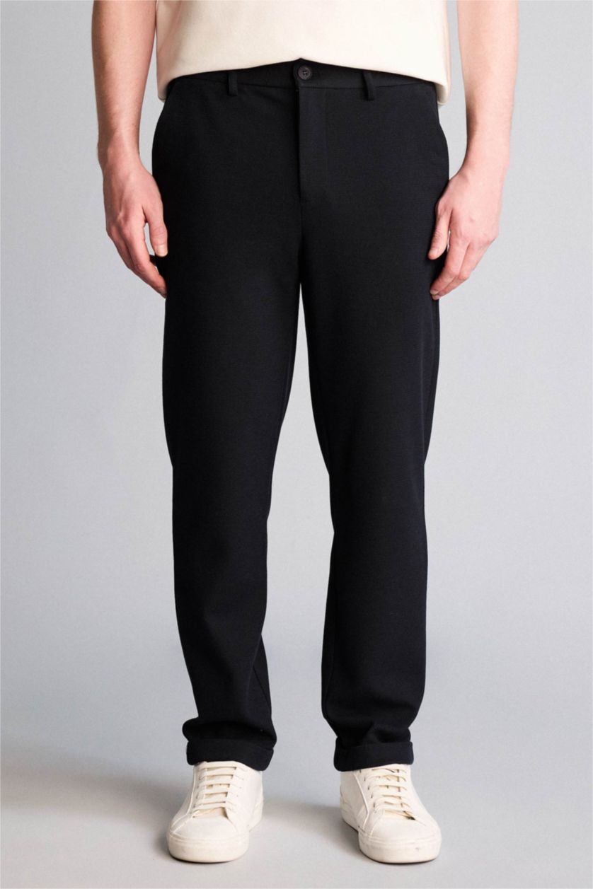 رجال كحلي بنطرون محبوك قصة عادية ضيقة