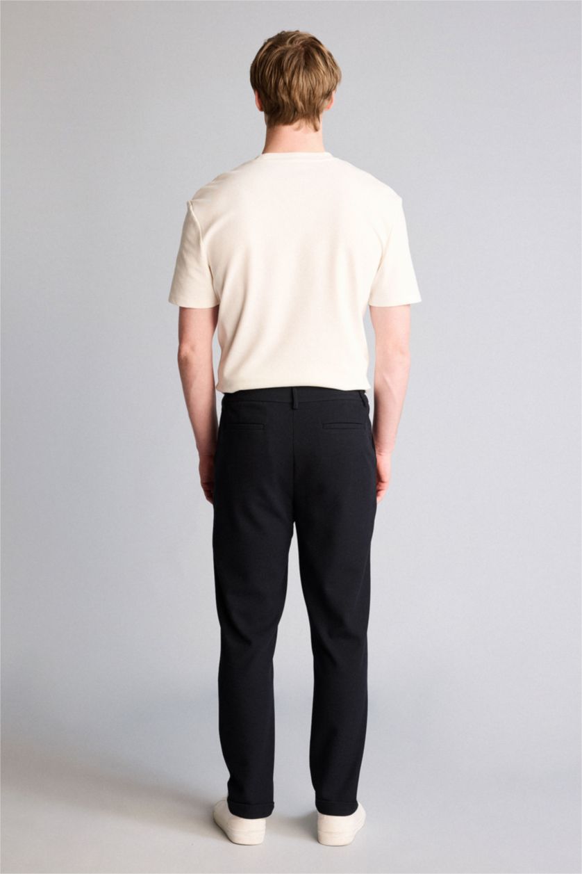 رجال كحلي بنطرون محبوك قصة عادية ضيقة