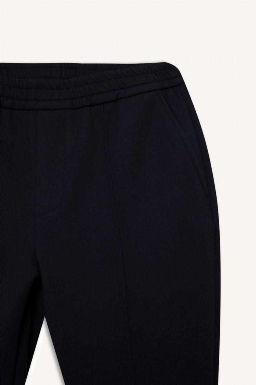 MAN NAVY Jogger Fit Straight Leg Scuba Fabric Trousers