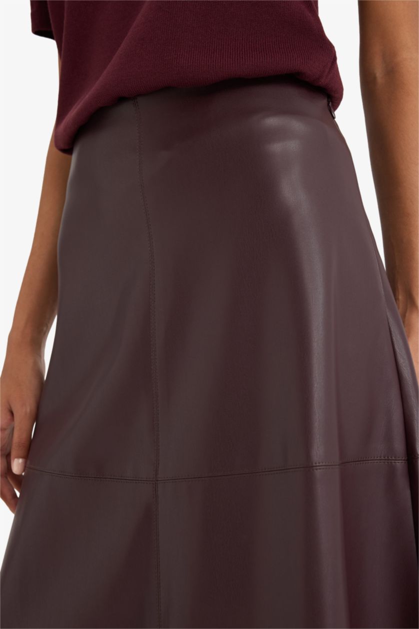 Әйелдерге Бордо a сызығы максималды ұзындық Трикотаж юбка